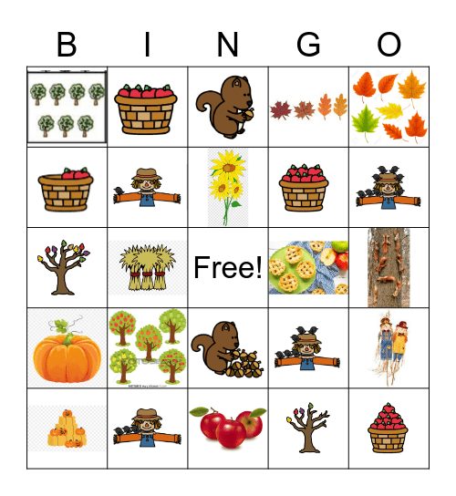Fall Math Sets Bingo Card