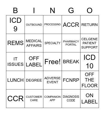 Customer Service Week 2020 Bingo Card