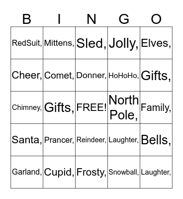 Christmas Bingo Card