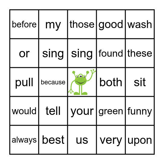 Literacy Bingo Card