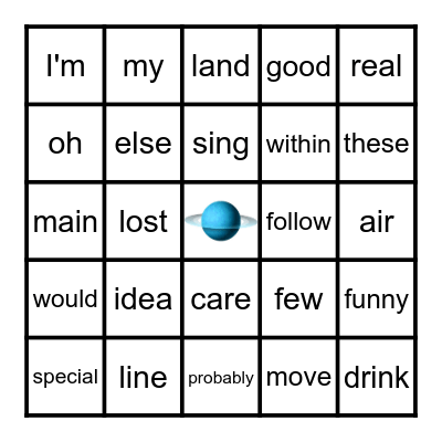 Literacy Bingo Card