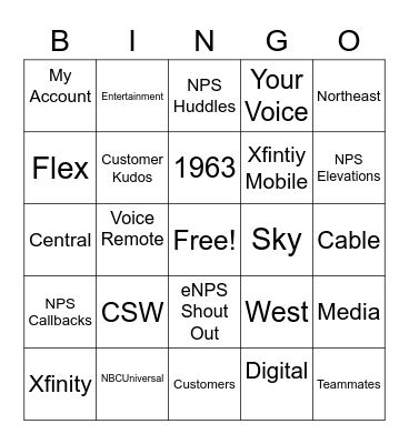 Customer Service Week Bingo Card