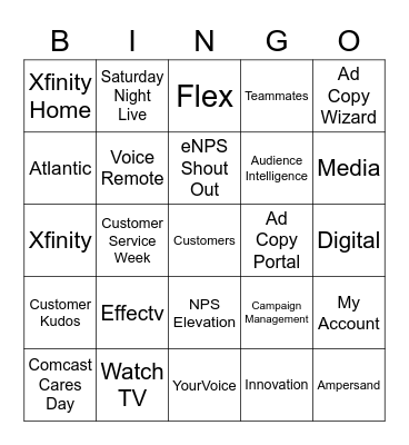 Team Awesome Bingo Card