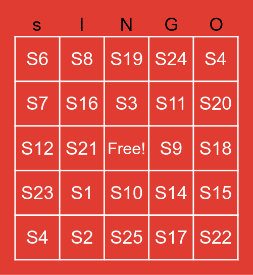 Bingo Card