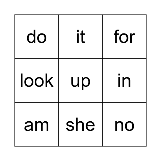 Sight Words 3 & 4 Bingo Card