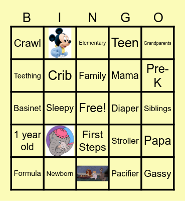 Grandma Julie Baby Shower Bingo Card