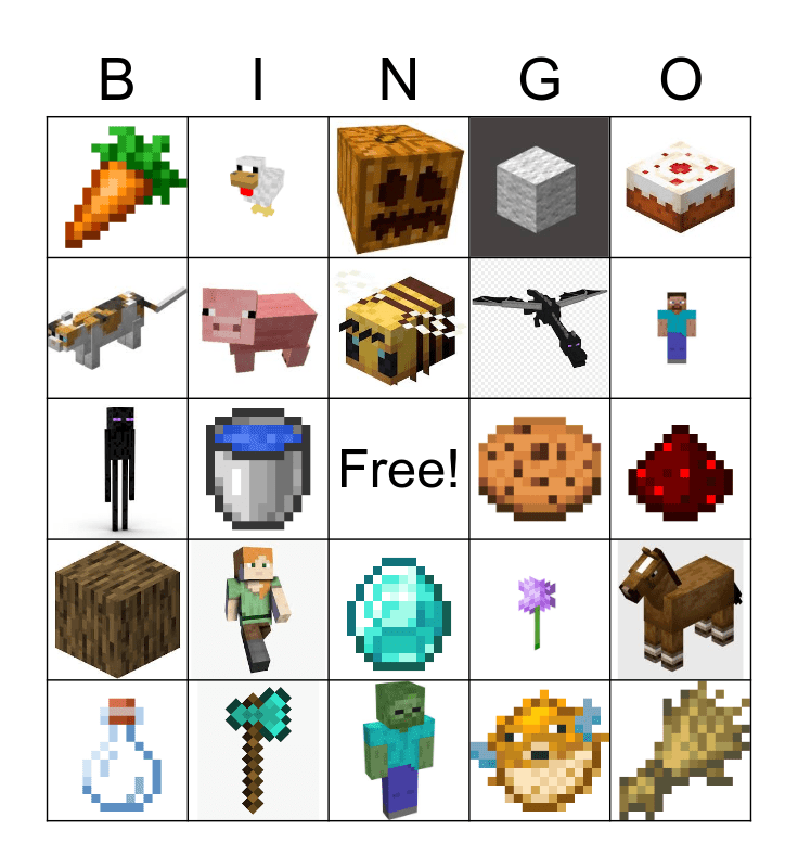 Minecraft Bingo Free Printable
