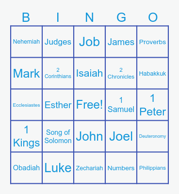 Bible Bingo! Bingo Card