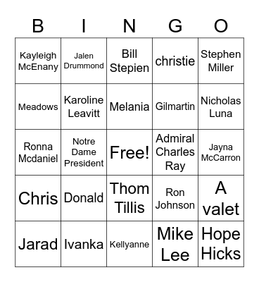 WHITE HOUSE COVID Bingo Card