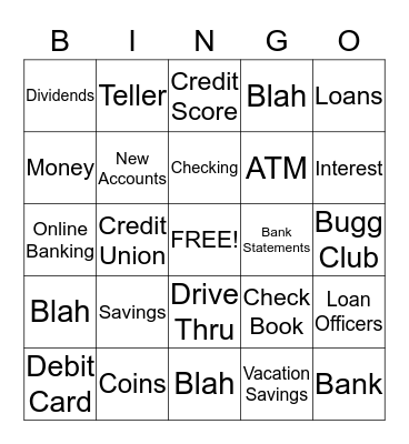 Money Bingo Card