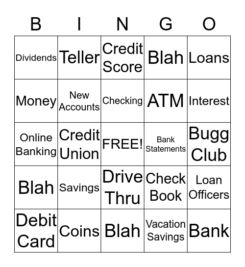 Money Bingo Card