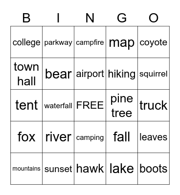 CULLOWHEE Bingo Card