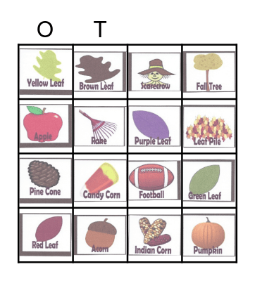 Fall Bingo Card