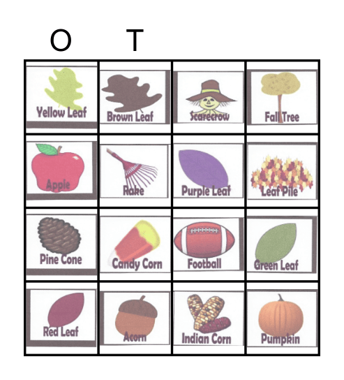 Fall Bingo Card