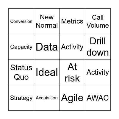 Buzzword Bingo Card