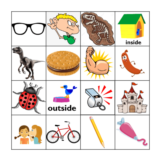 Medial /s/ words Bingo Card