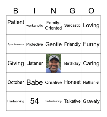 Nate's 54th Birthday! Bingo Card