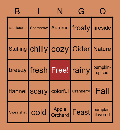 Fall Bingo! Bingo Card