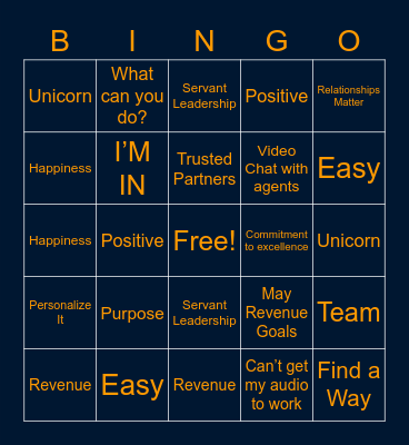Concorde Bingo Card