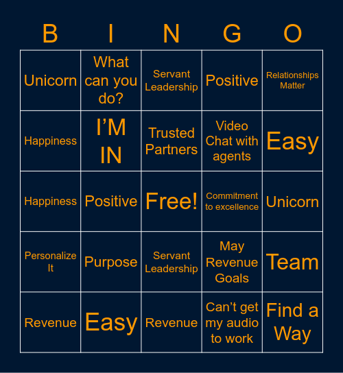 Concorde Bingo Card