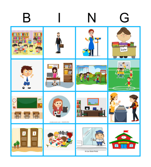 School Personnel and Parts of the School Bingo Card
