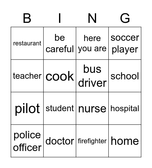 WORK Bingo Card