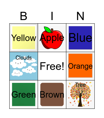 Fall Colors Bingo Card