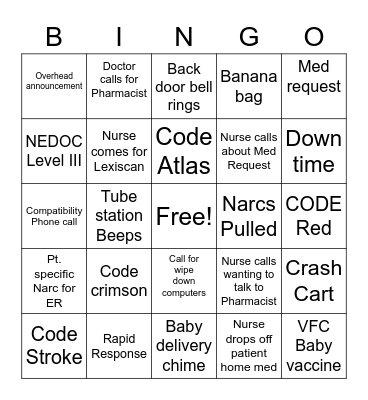 Pharmacy Week Bingo Card