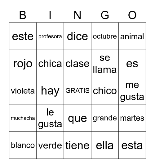 GARBANZO 15 BINGO de octubre Bingo Card