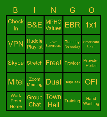 Customer Service Week Bingo Card