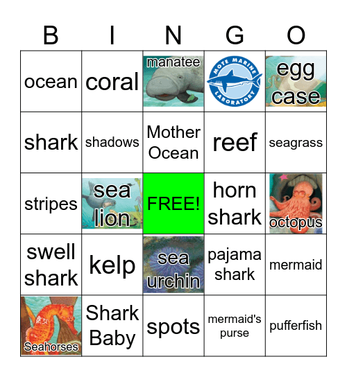 SEA Me Read: Shark Baby Bingo Card