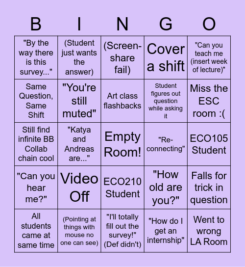 ESC Bingo :) Bingo Card