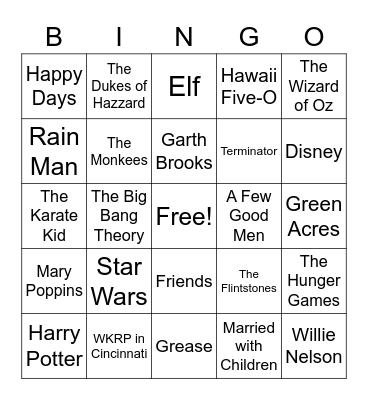 Trivia Bingo Card
