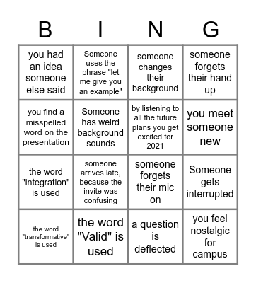 Victoria Cluster year Discussion Bingo Card