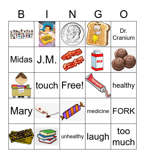 Chocolate Touch Bingo Chapter 8 Bingo Card