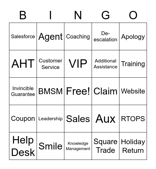 CS Week Bingo Card