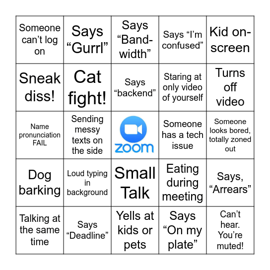 ZOOM BINGO Card