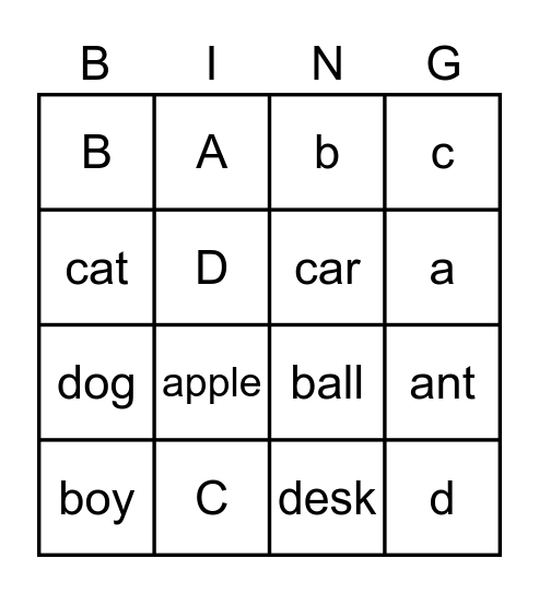 B1 U1 Bingo Card