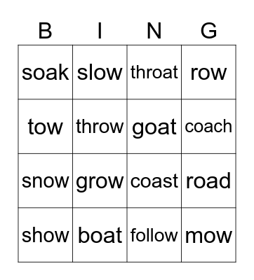 BING-OA/BING-OW Bingo Card