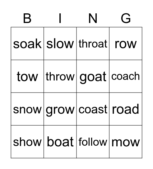 BING-OA/BING-OW Bingo Card