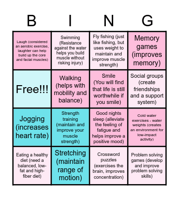 Multiple Sclerosis Bingo Card