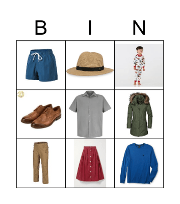 의복 clothes Bingo Card