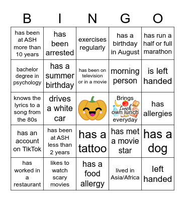 Breaking Out of Isolation October Bingo Card