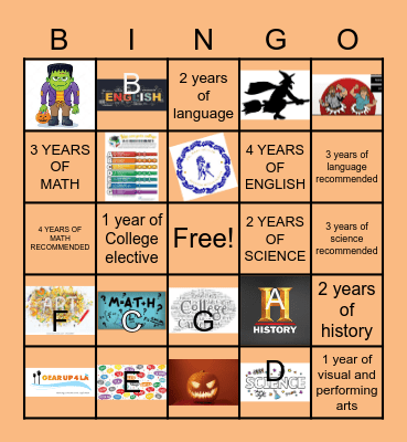 A-G REQUIREMENTS Bingo Card