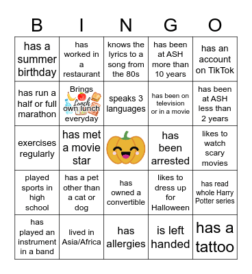 Breaking Out of Isolation October Bingo Card