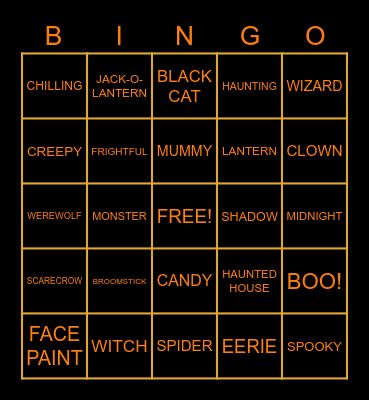 HALLOWEEN BINGO Card