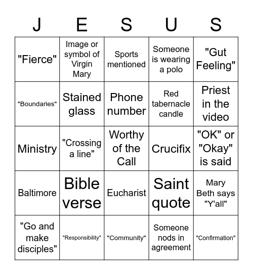 Worthy of the Call 5 Bingo Card