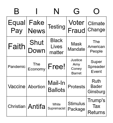 Debate Bingo Card