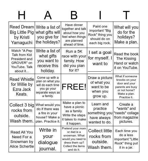 #2 Begin With the End in Mind Bingo Card