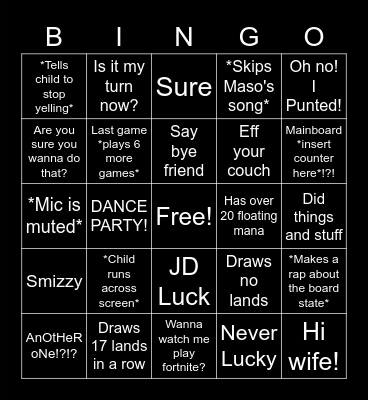 JD Bingo Card
